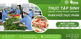 Thông báo tuyển dụng thực tập sinh làm việc tại Nhật Bản ngành Phân phối thực phẩm